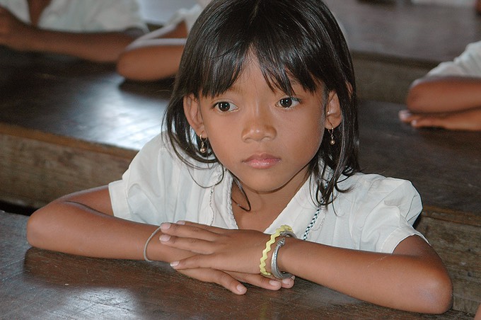 Cambodian girl in school